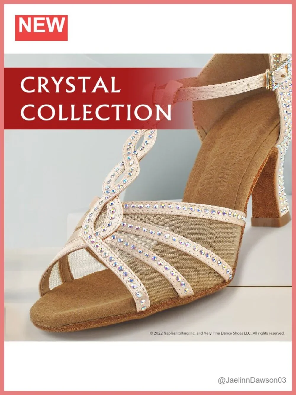 Crystal Embellished Suede Sole Satin Dance Shoes
